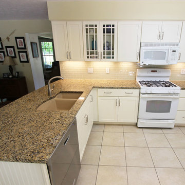 White Maple Kitchen with New Venetian Gold Granite Countertop ~ Avon Lake, OH