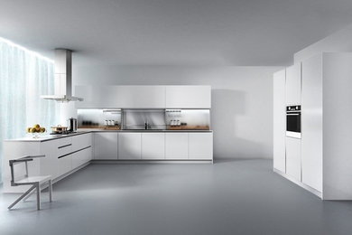 White Modern Kitchen Cabinet - Melbourne - LaCquer
