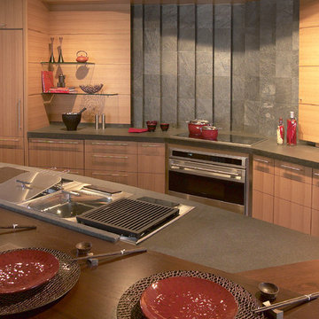White Oak and Slate Backsplash