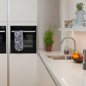 White open plain High gloss white kitchen