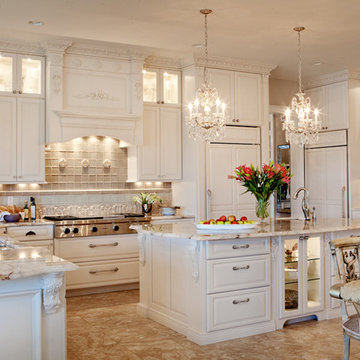 White Ornate Traditional Kitchen Renovation St. Louis, MO