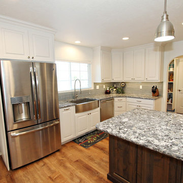White Painted Kitchen Cabinets with Knotty Alder, Twin Falls ID