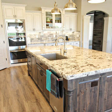 White Painted Kitchen with Knotty Alder Accents, Kimberly ID