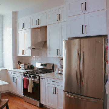 White Shaker Cabinetry in Painted Linen