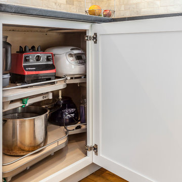 White Shaker Kitchen with soapstone countertops