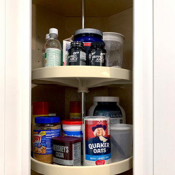 White Shaker Open Kitchen: Lazy Susan