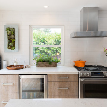 White Subway Tile Wall  - An Aptos Ranch Style Remodel