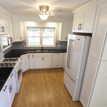 White Thermofoil Cabinets with Black Pearl Granite Countertops ~ Brunswick, OH