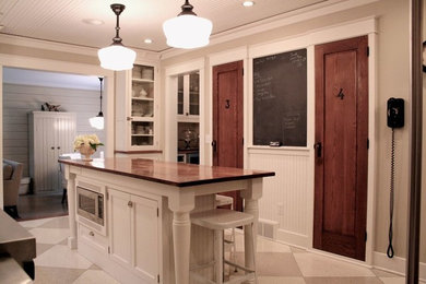 White Traditional Kitchen- Double Pantry