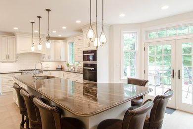 White Traditional Kitchen in Chelsmford MA