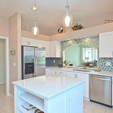 White With a Pop of Color Kitchen // Sarasota