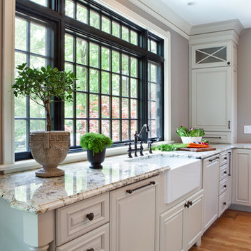 White with Black Detail Farmhouse Kitchen Renovation St. Louis, MO