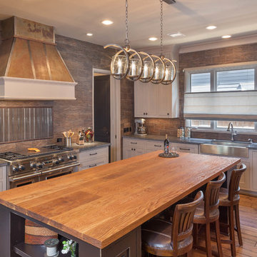 06 - Industrial Rustic Transitional Kitchen Island