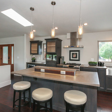 Willow House Renovation- Kitchen with Concrete Countertops and built in features