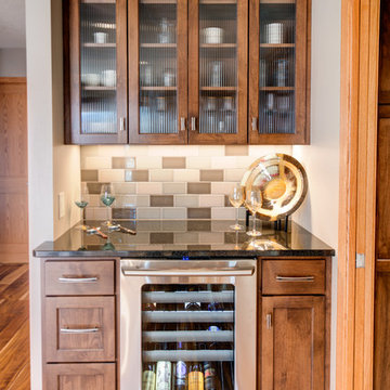 Wine bar with reeded glass doors