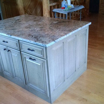 Wittenberg Log Home Kitchen Update - Sagebrush Granite Tops