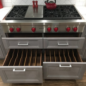 Wolf Rangetop Surrounded with Ample and Accessible Storage