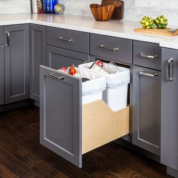 Wood Bottom Mount Trash Can Pullout