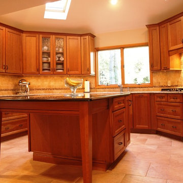 Wood Cabinetry with a Chocolate Glaze