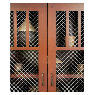 Wood Frame Doors & Wire Mesh Inserts - Traditional - Kitchen