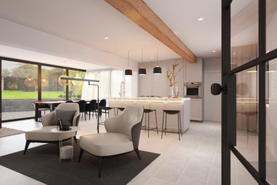 Inspiration for a medium sized contemporary kitchen in Cambridgeshire.
