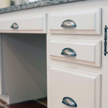 Woodstock kitchen cabinet makeover reflects a crisp and clean space