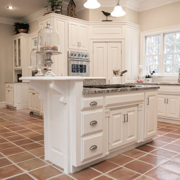 Woodstock kitchen cabinet makeover reflects a crisp and clean space