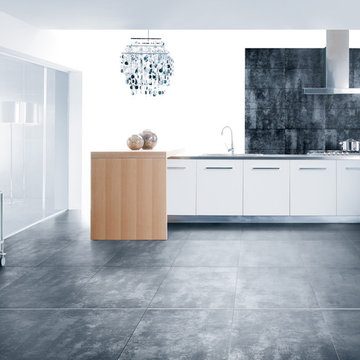workshop modern kitchen tile - rectified, modular, through-body porcelain tile