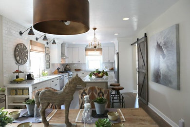 Inspiration for a mid-sized rustic kitchen remodel in Minneapolis