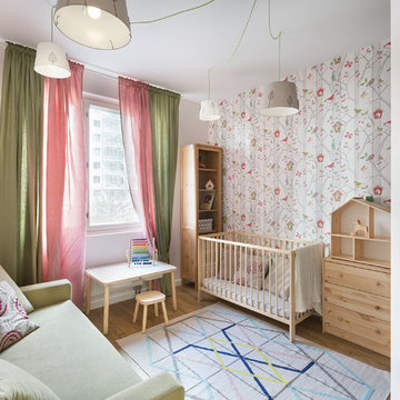 75 Beautiful Laminate Floor Nursery Pictures & Ideas - Style: Scandinavian  - March, 2023 | Houzz