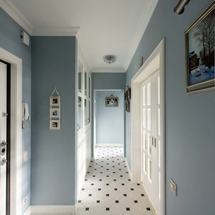 Inspiration for a traditional hallway in Moscow with blue walls.