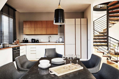 This is an example of a scandi kitchen in Berlin.