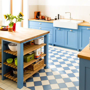 Blaue Shaker Küche