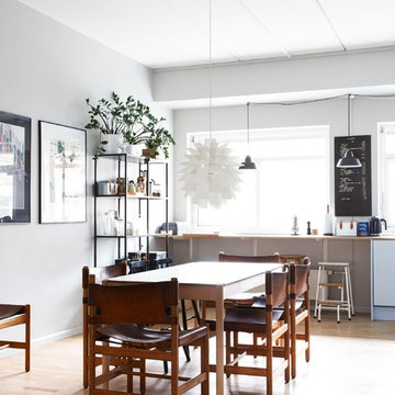 Dining area in the open kitchen arrangement