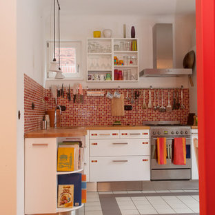 75 Beautiful Small Kitchen With Red Backsplash Pictures Ideas April 2021 Houzz small kitchen with red backsplash