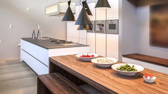 Moderne Küche mit großer Kücheninsel
