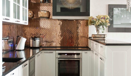 Bring Sophisticated Drama to Your Room With Warm Metallic Tiles