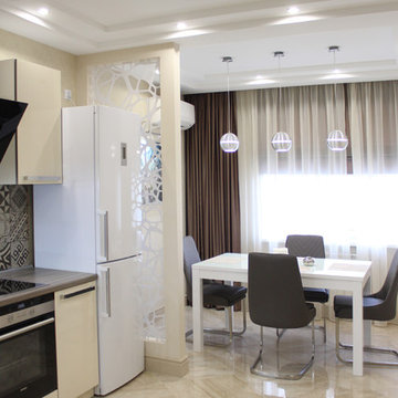 Реализованный проект Кухня-Столовая 17,5 кв.м в современной квартире