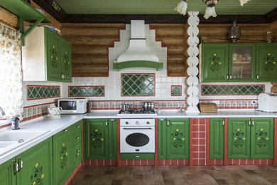 Пример оригинального дизайна: кухня в стиле рустика