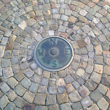 15. Antique Sandstone Cobblestone Driveway 5x5's & Mosaics, Pebble Beach CA