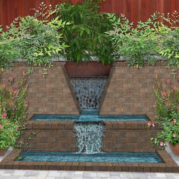 3D Water Feature Patio - Waterfall Walls - After Image 4
