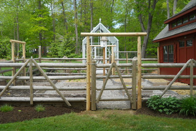 This is an example of a farmhouse vegetable garden landscape in New York.
