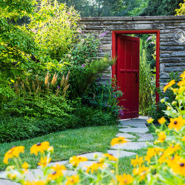 A pathway through the garden