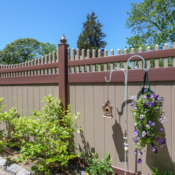 Amazing Brown and Adobe Curved PVC Vinyl Illusions Picket Fence