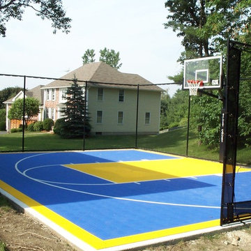 Andover Backyard Basketball Court with rebounder