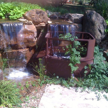 Antique Car Pondless Waterfall, Pondless Waterfalls in Edmond Oklahoma