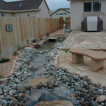 Arizona Buff Flagstone Patio with Water Features