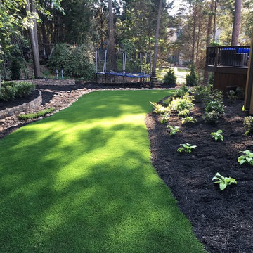Artificial Turf with shade tolerant plantings