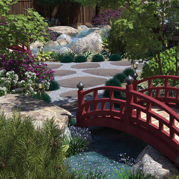 Asian Garden with Koi Pond