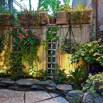 Asian style patio & garden